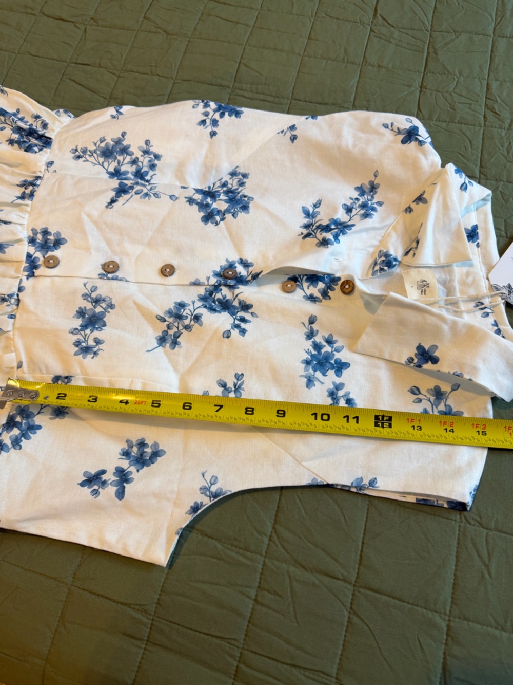 NWT Ramie Cotton Sleeveless Blue Floral Corset Buttoned Maxi Dress - Picture 15 of 15